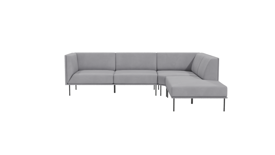 Marcelo Grey Sectional Sofa 3D - Professional 3D Model Render 11