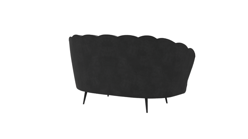 Stylish Black Velvet Sofa 3D - Professional 3D Model Render 6