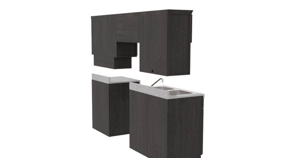 Cocina Integral Asturias Chocolate 3D - Professional 3D Model Render 7