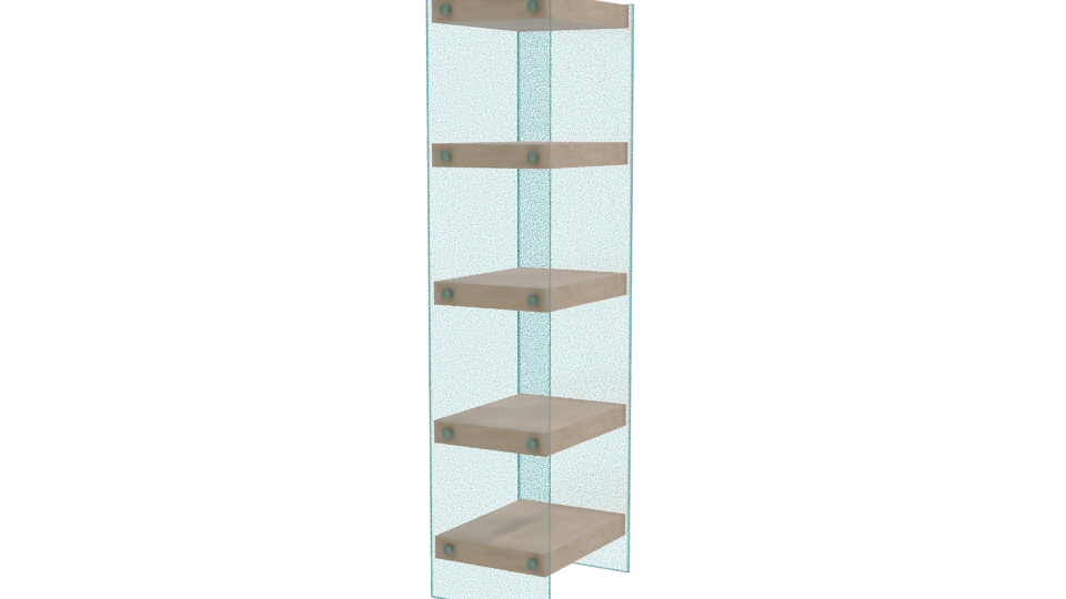 Minimalist Wooden Shelf Unit - Professional 3D Model Render 9