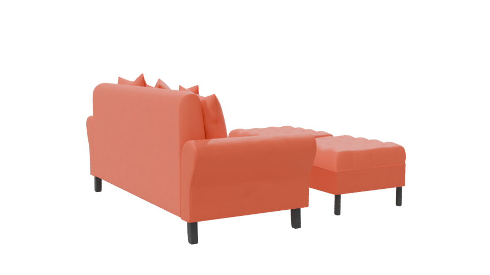 Stylish Orange Sofa Set 3D - Professional 3D Model Render 7