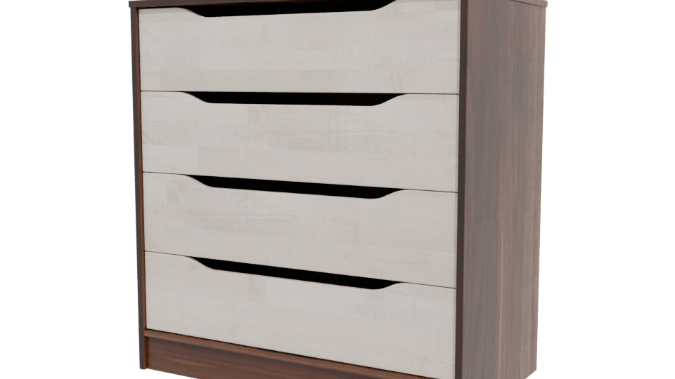 Contemporary Wood and Matte Dresser 3D Model - Professional 3D Model Render 12