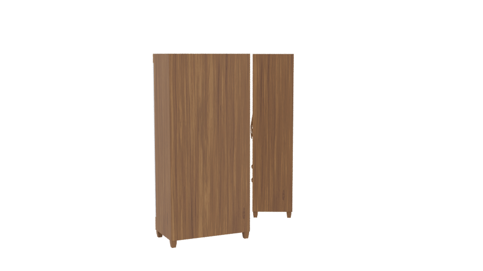 Stylish Wooden Wardrobe Set 3D - Professional 3D Model Render 3