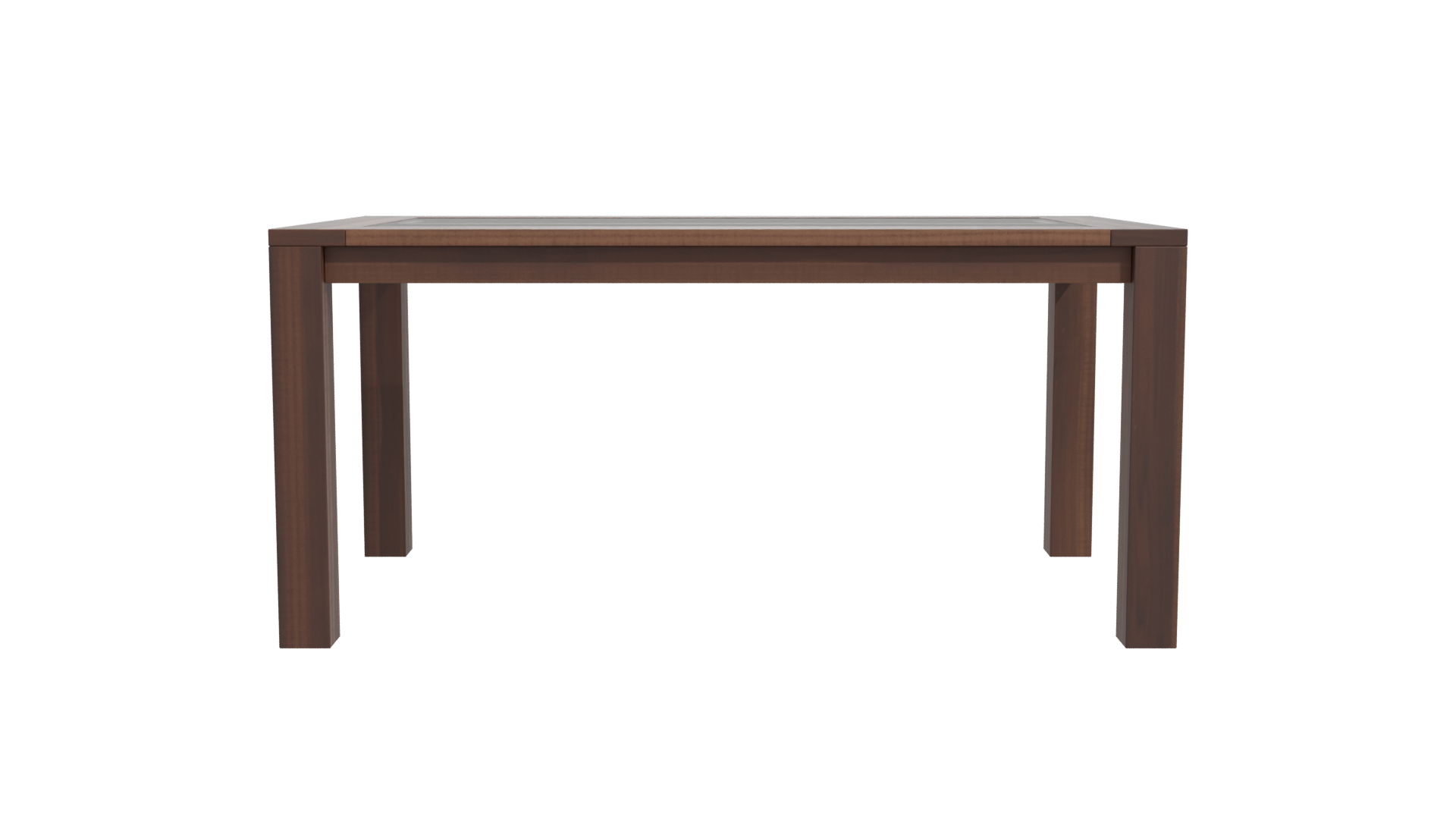 Elegant Glass-Top Wooden Table - Professional 3D Model Render 11