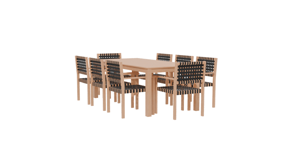 Stylish Dining Table Set 3D - Professional 3D Model Render 13