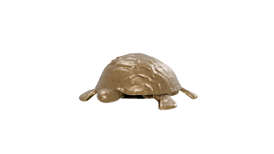 Stylized Golden Turtle Model 3D - Professional 3D Model Render 12