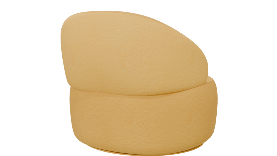 Stylized Yellow Lounge Chair 3D - Professional 3D Model Render 6