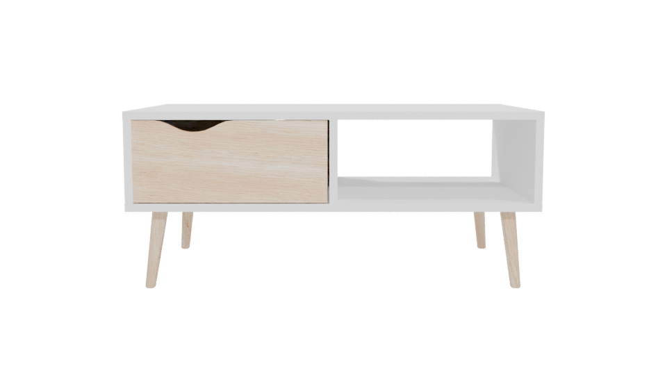 Modern White Oak Coffee Table 3D - Professional 3D Model Render 5