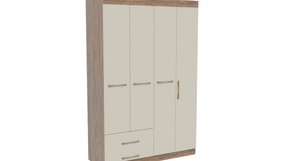 Stylish Wooden Wardrobe Model 3D - Professional 3D Model Render 10