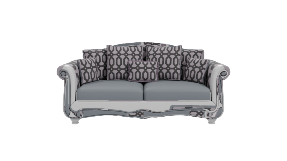 Elegant Vintage Sofa with Decorative Cushions - Professional 3D Model Render 11