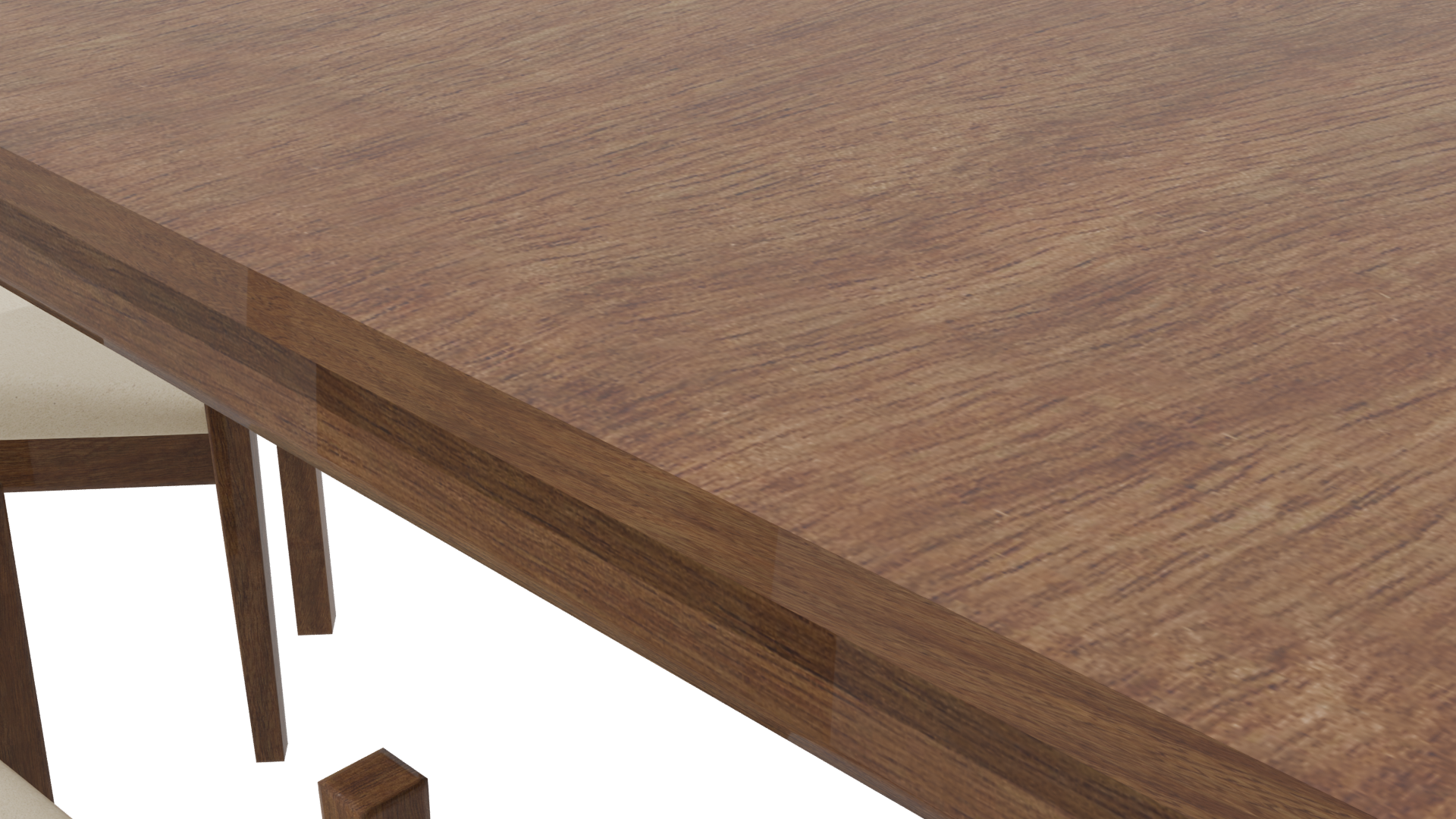 Elegant Wooden Dining Table Set 3D Model - Professional 3D Model Render 2