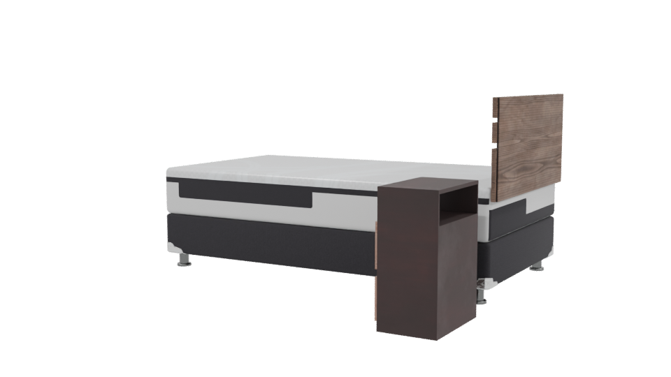 Stylish Single Bed Model 3D - Professional 3D Model Render 3