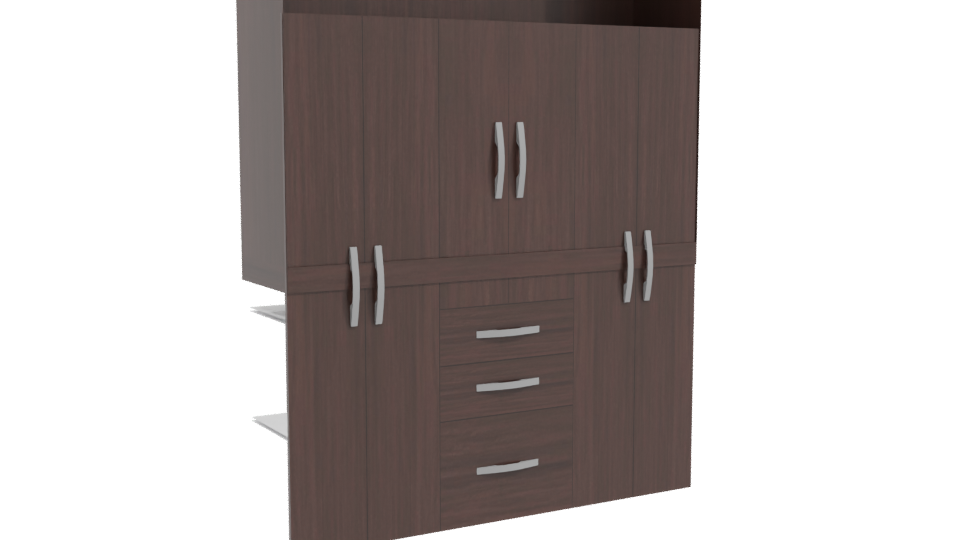 Modern Wooden Storage Cabinet 3D - Professional 3D Model Render 10