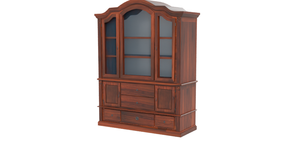 Vintage Display Cabinet 3D Model - Professional 3D Model Render 12