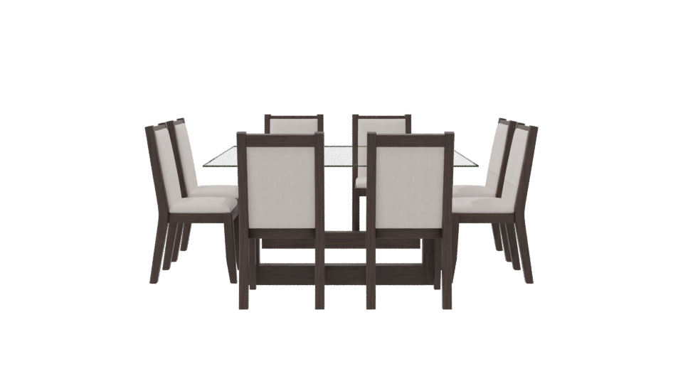 Stylish Modern Dining Table Set - Professional 3D Model Render 8