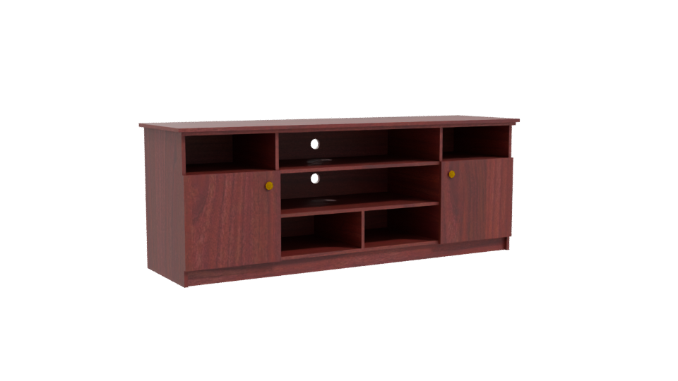 Modern Wooden TV Cabinet Model - Professional 3D Model Render 10