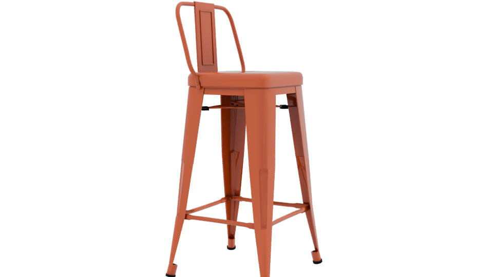 Industrial High Bar Stool 3D - Professional 3D Model Render 9