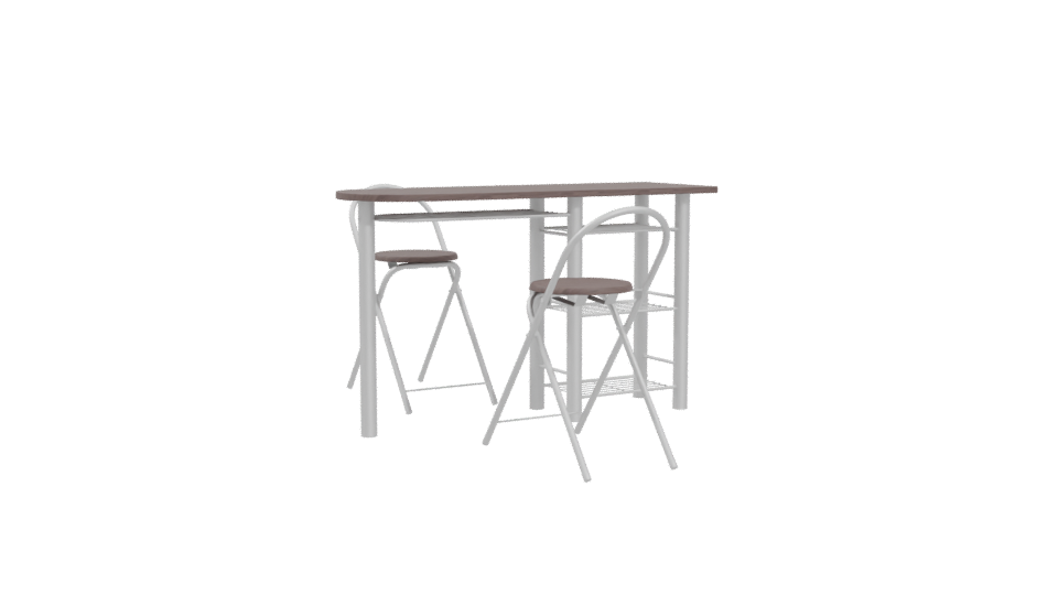 Stylish Modern Bar Table with Stools 3D Model - Professional 3D Model Render 4