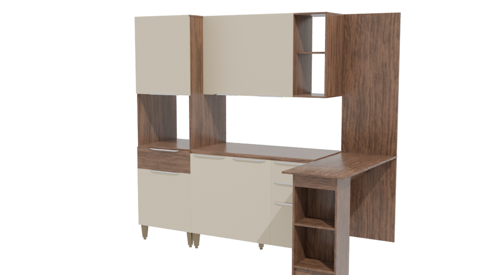 Modern Kitchen Cabinet Set 3D - Professional 3D Model Render 12