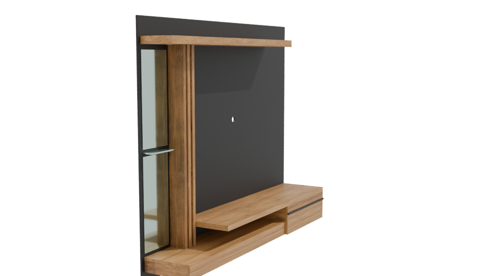 Stylish Wooden Shelf Model 3D - Professional 3D Model Render 9