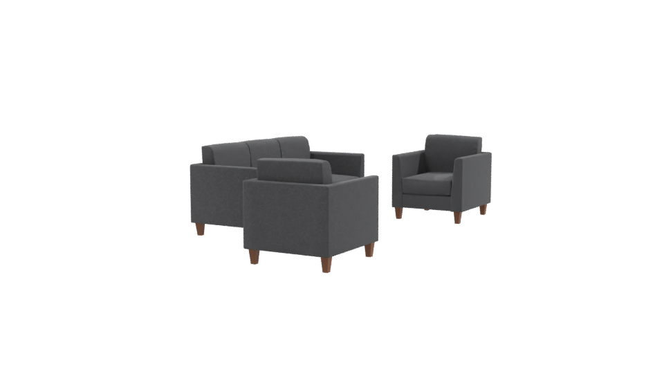 Contemporary Sofa and Armchair Set - Professional 3D Model Render 9