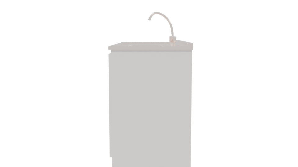 Minimalist Kitchen Sink Unit 3D - Professional 3D Model Render 2