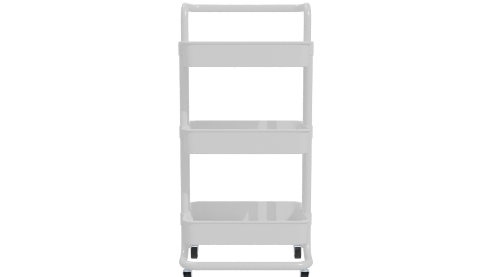 Stylish Multi-Tier Utility Cart 3D - Professional 3D Model Render 11