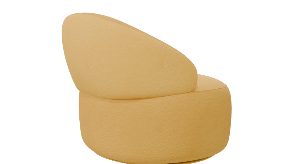 Stylized Yellow Lounge Chair 3D - Professional 3D Model Render 7
