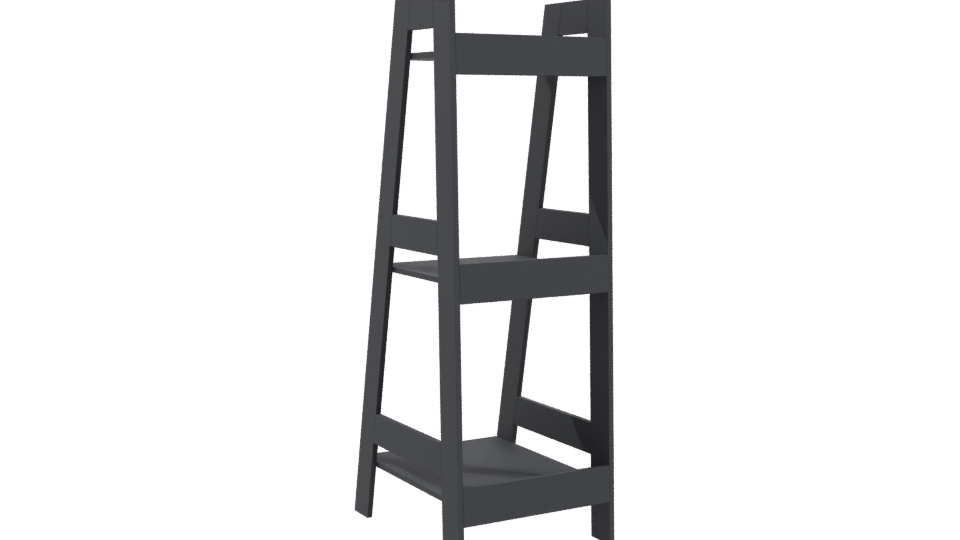 Minimalist Black Shelving Unit 3D - Professional 3D Model Render 4