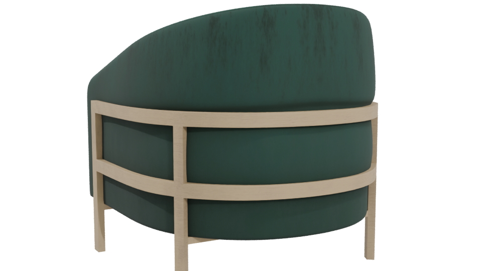Stylish Green Accent Chair 3D - Professional 3D Model Render 4