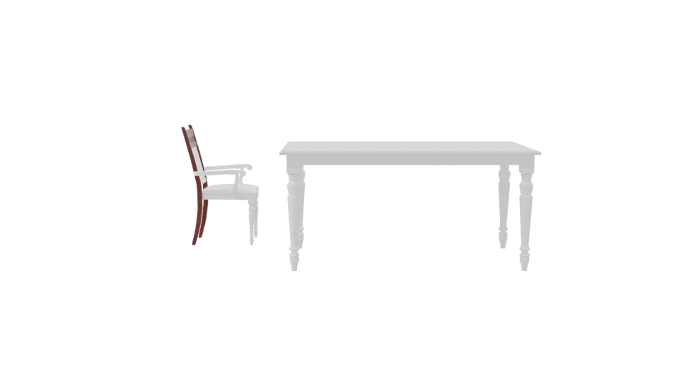 Elegant White Dining Table and Chair 3D Model - Professional 3D Model Render 8