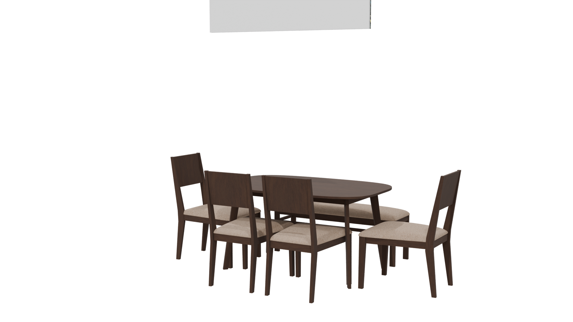 Stylish Wooden Dining Set 3D - Professional 3D Model Render 6