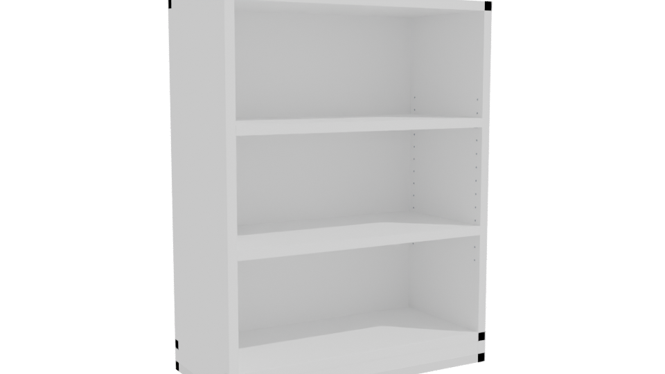 Minimalist White Bookshelf 3D Model - Professional 3D Model Render 10