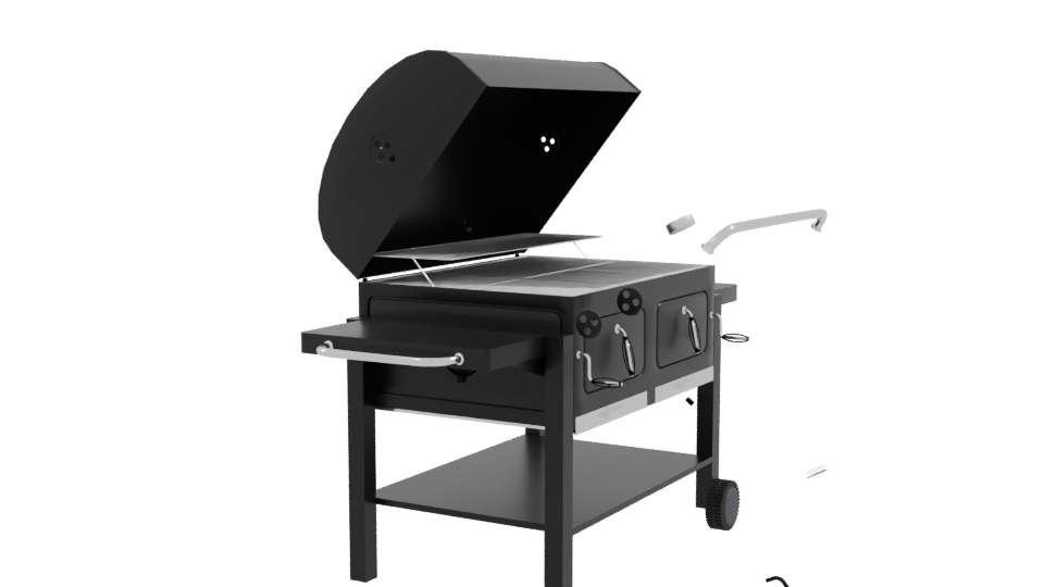 Stylish Outdoor Charcoal Grill 3D Model - Professional 3D Model Render 9
