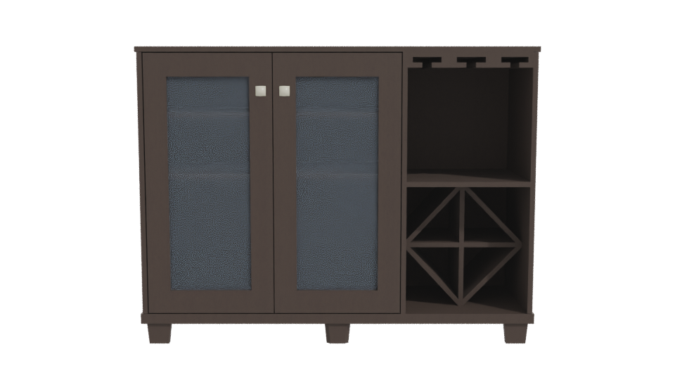 Stylish Modern Glass-Front Cabinet - Professional 3D Model Render 11