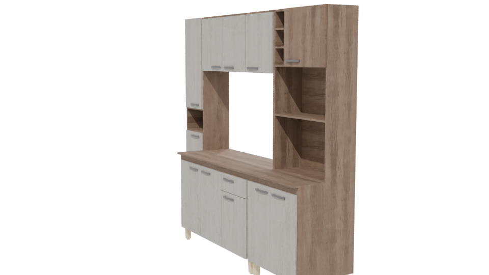 Stylish Modern Kitchen Cabinet Set - Professional 3D Model Render 13