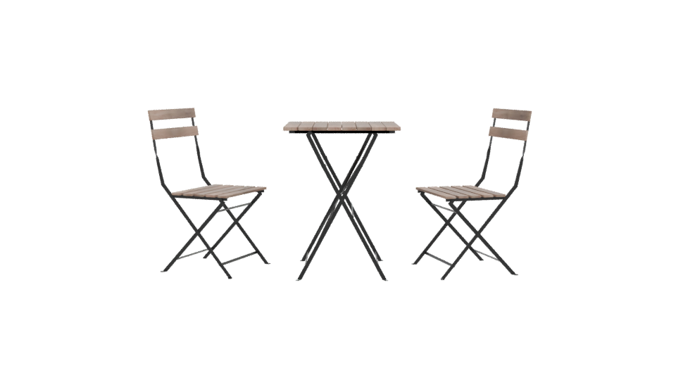 Stylish Outdoor Bistro Table and Chairs Set 3D Model - Professional 3D Model Render 11