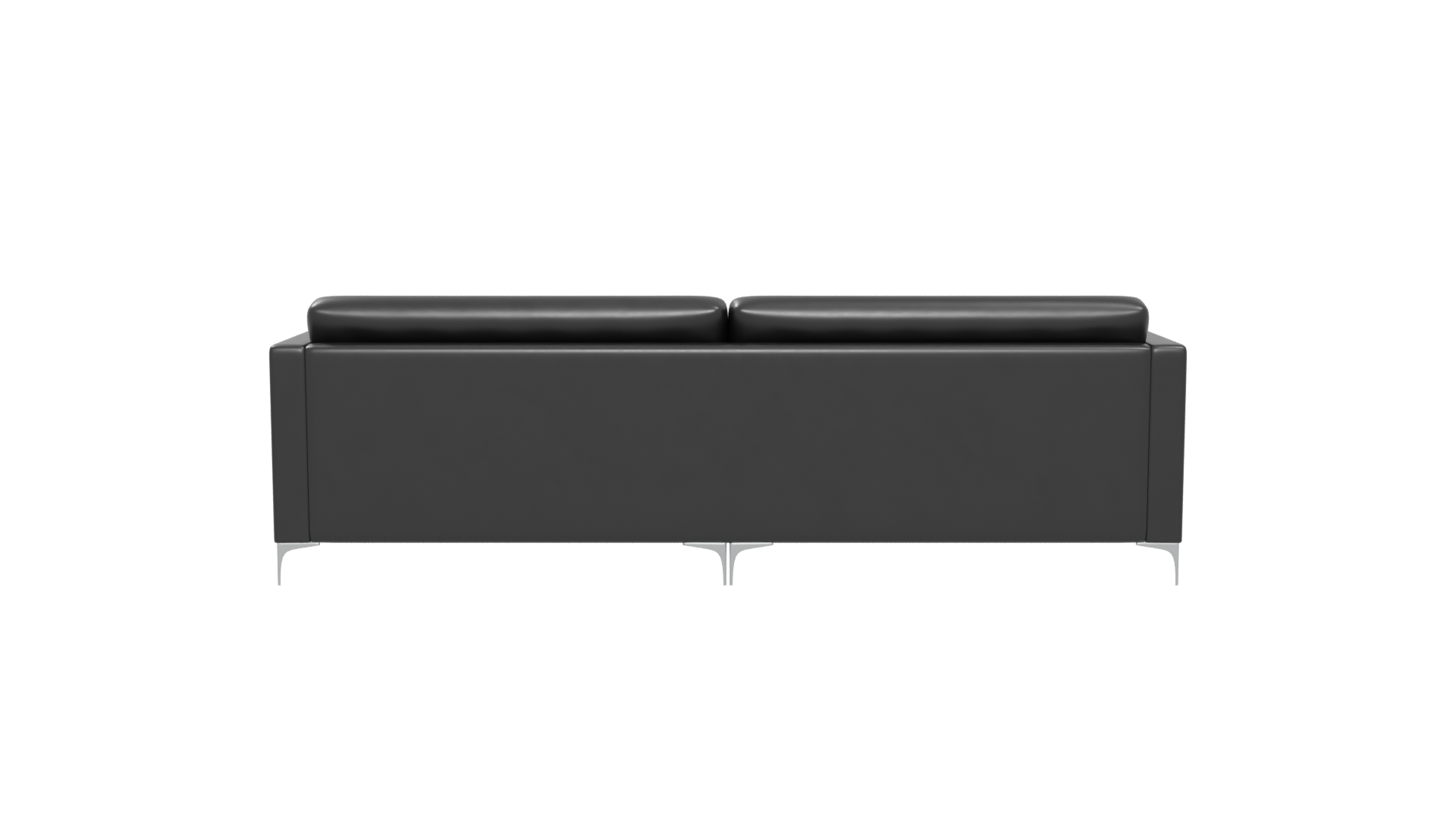 Stylish Black Leather Sofa Set - Professional 3D Model Render 5