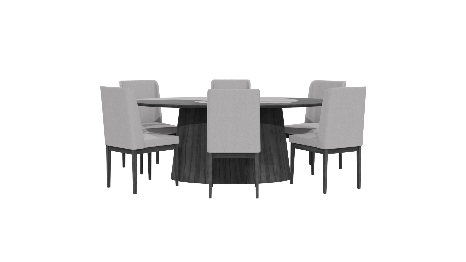 Stylish Round Dining Table Set - Professional 3D Model Render 5