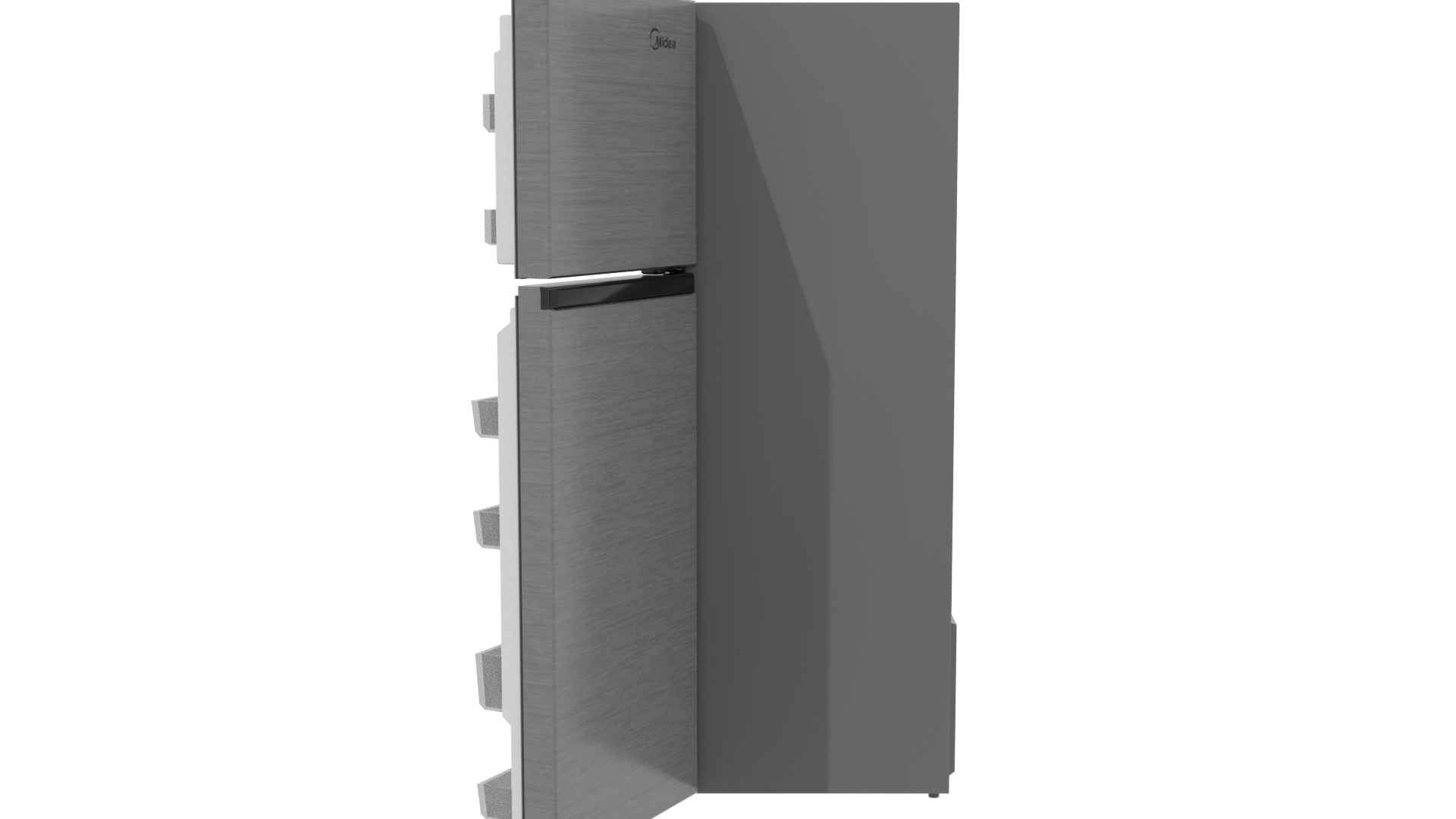 Elegant White Refrigerator 3D Model - Professional 3D Model Render 2