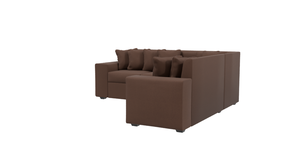 Stylish L-Shaped Sofa 3D Model - Professional 3D Model Render 3