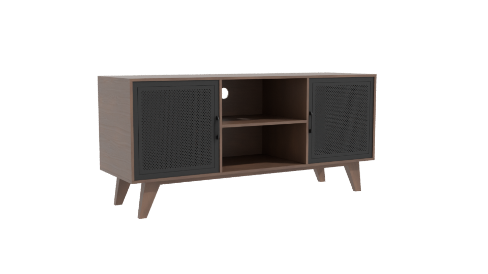 Stylish Wooden Entertainment Center 3D - Professional 3D Model Render 10