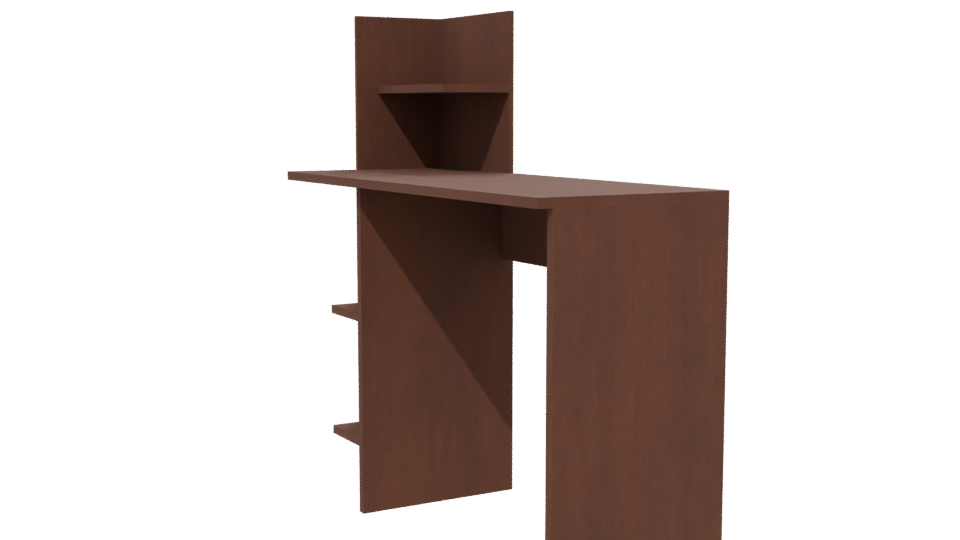 Stylish Wooden Desk Model 3D - Professional 3D Model Render 13