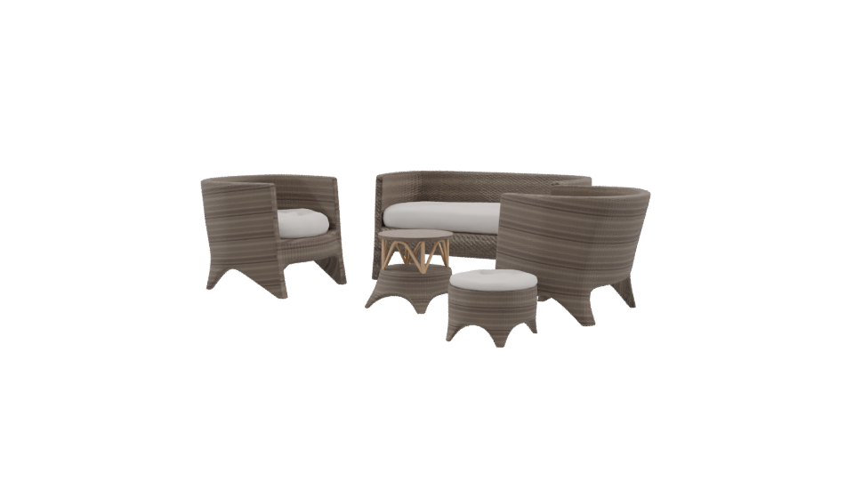 Stylish Outdoor Seating Set 3D - Professional 3D Model Render 9