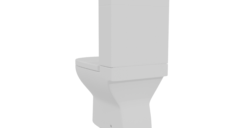Minimalist White Toilet Model - Professional 3D Model Render 4