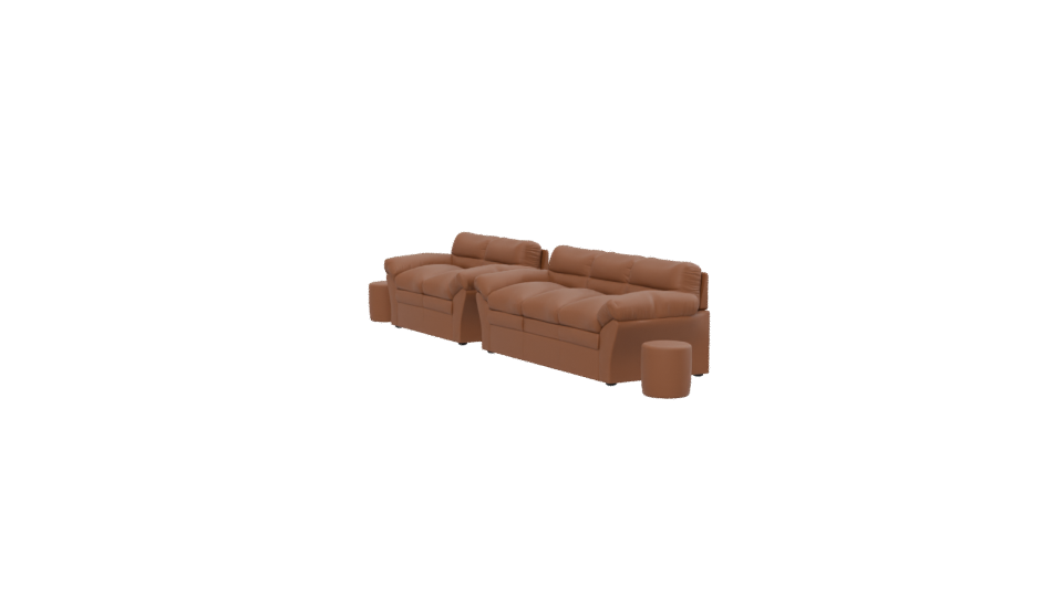 Stylish Modern Leather Sofa Set 3D Model - Professional 3D Model Render 13