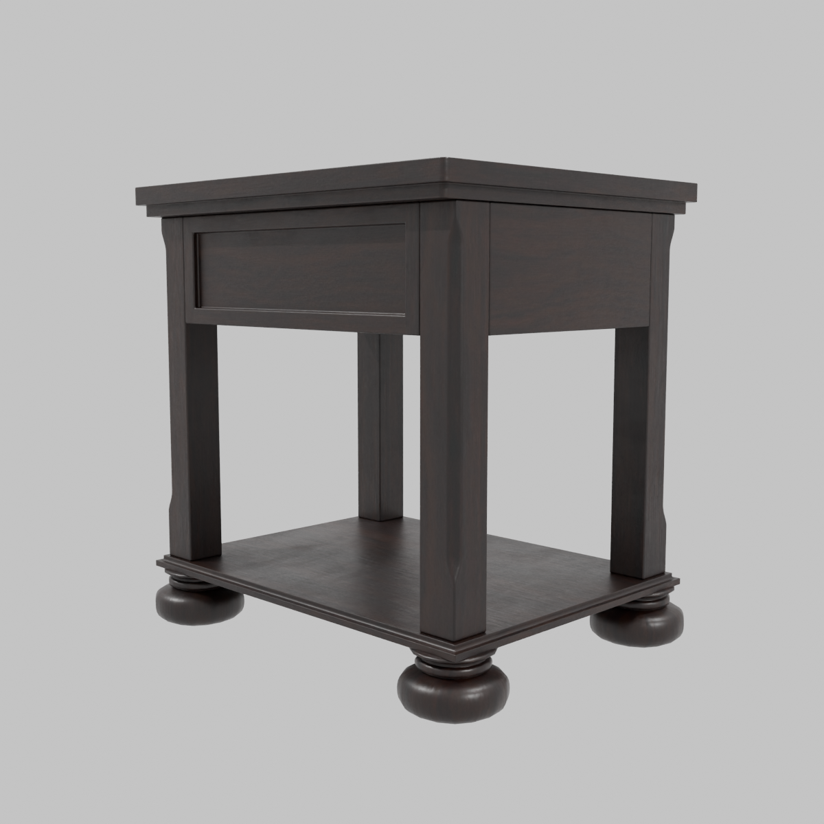 Elegant Wooden Side Table Model - Professional 3D Model Render 11