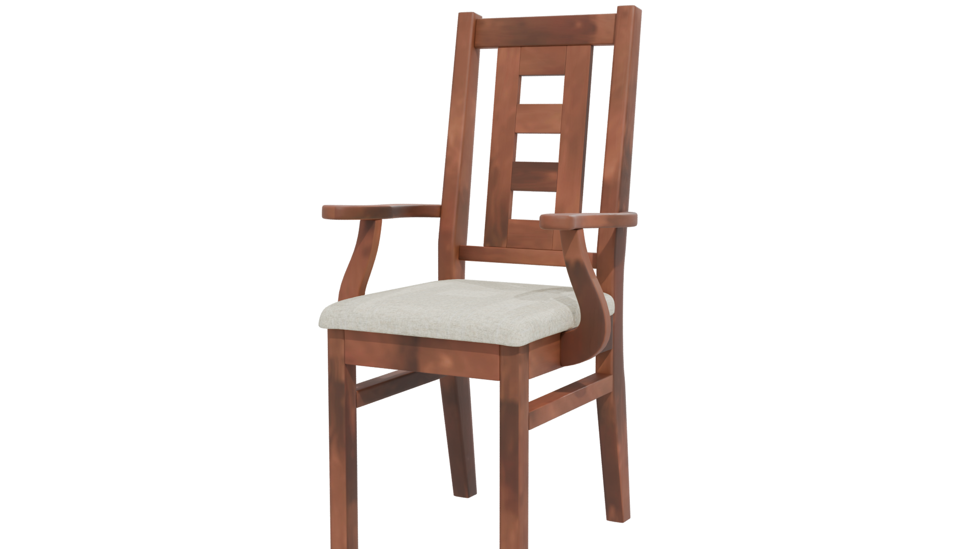 Elegant Wooden Armchair 3D Model - Professional 3D Model Render 12