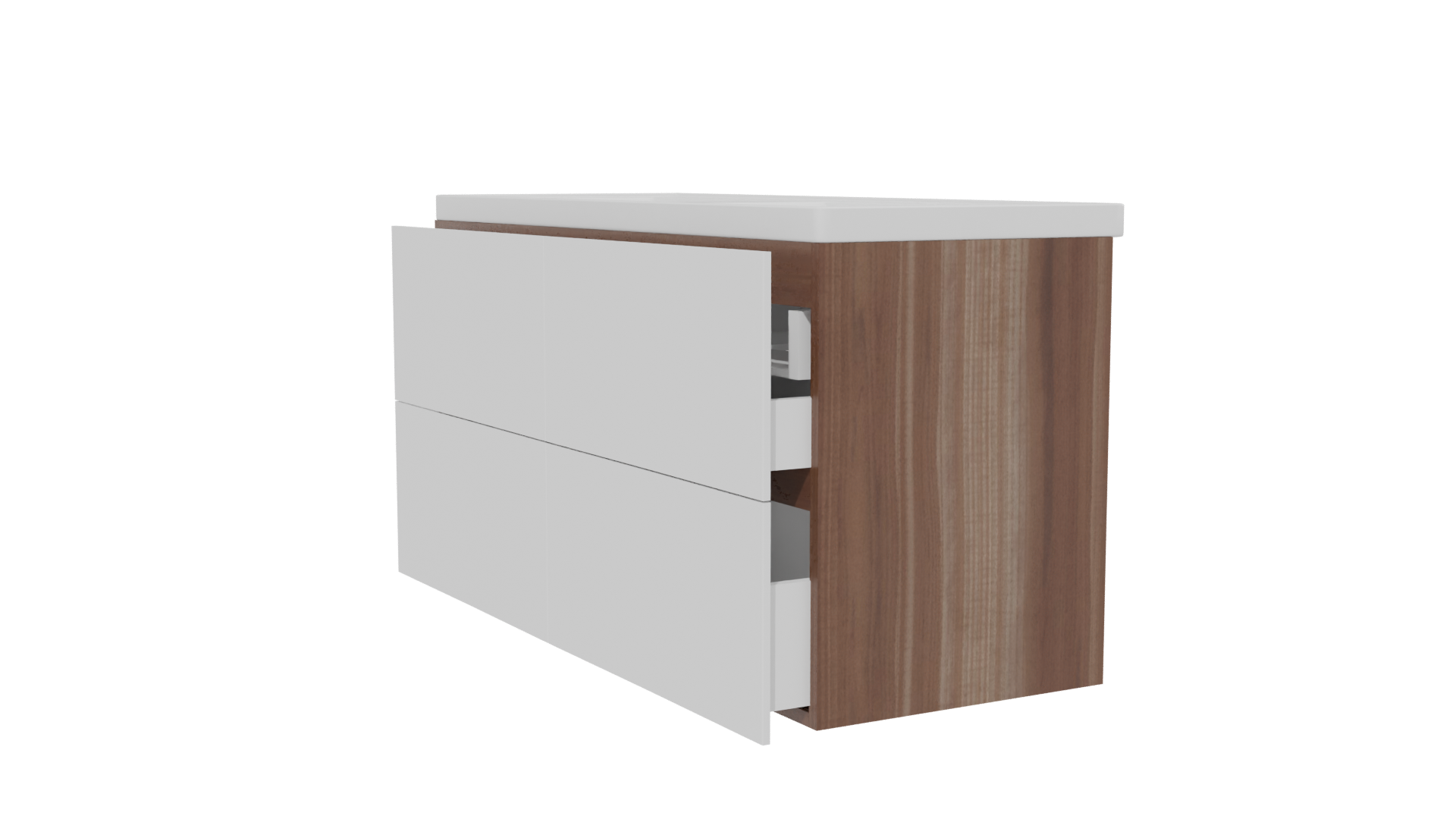 Contemporary Double Sink Vanity Model - Professional 3D Model Render 13