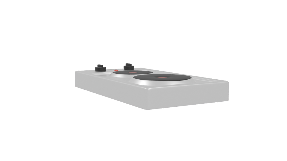 Compact Dual Burner Cooktop 3D - Professional 3D Model Render 4
